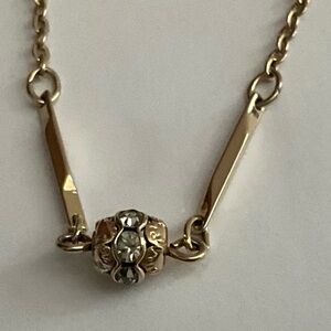 Sarah Coventry Necklace With Round Pendant and Glass Stones